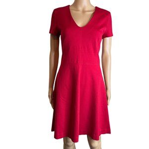 Banana Republic A-Line Dress Red Size 2 Stretch Knee Length Short Sleeve